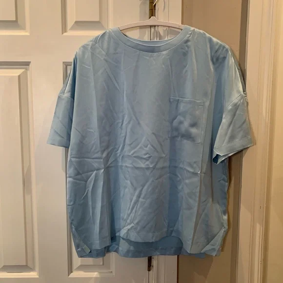 Badgley Mischka Luxury Blue Silk Lounge Set - Picture 2 of 14